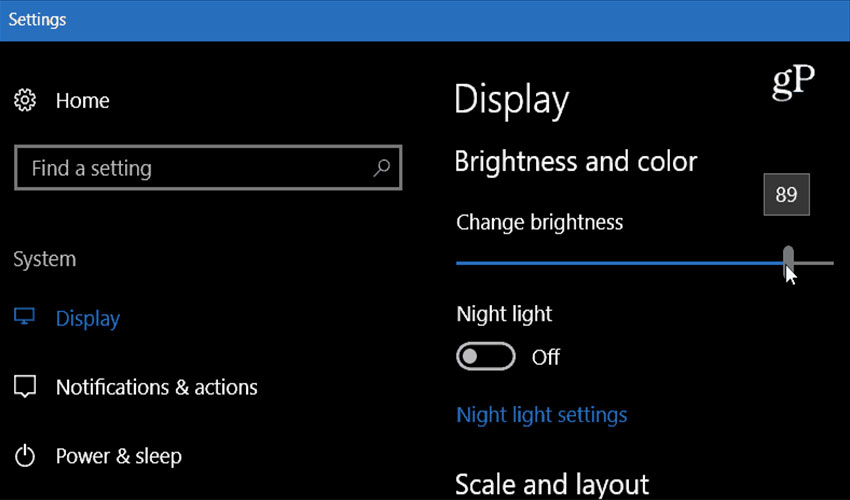 Laptop Brightness Setting