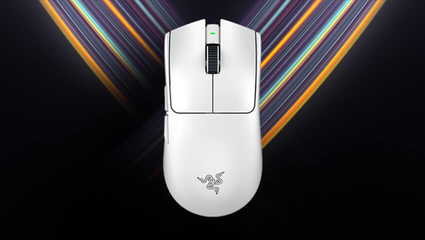 Razer Deathadder V3 Pro White gaming mouse used by chico in fortnite world cup 2024 finals