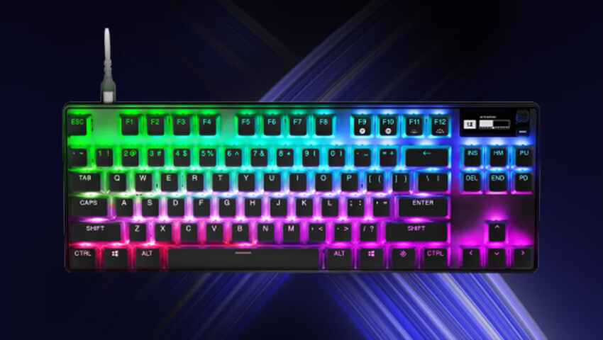 SteelSeries Apex Pro TKL (2023) gaming keyboard used by Team Karmine Corp in esports world cup 