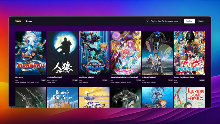 tubi.tv - anime movie platforms in India