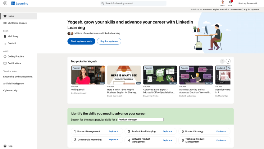 LinkedIn Learning - Free Tech Certifications courses