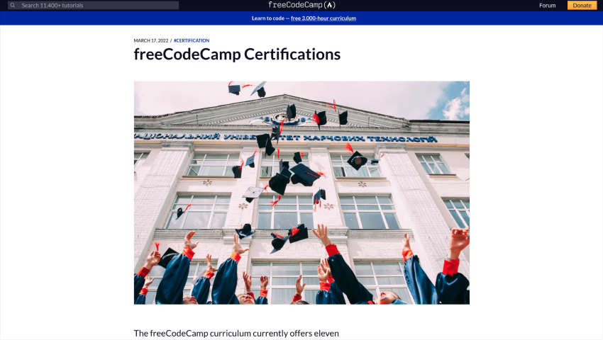 freeCodeCamp Certifications - Free Certifications for Tech