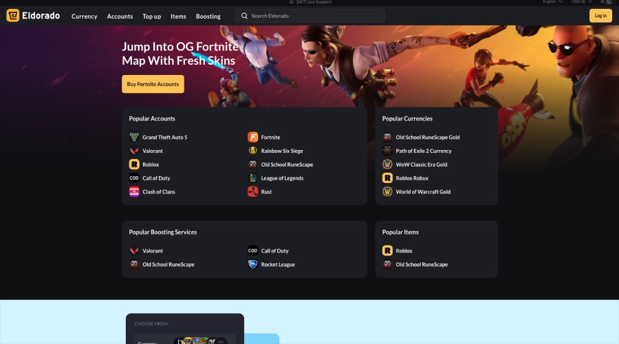 Eldorado.gg - game account selling website