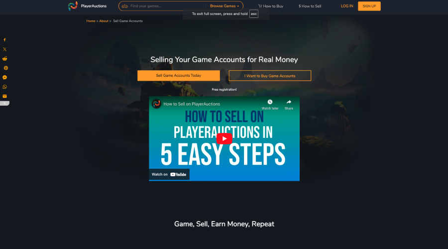 PlayerAuctions Buying and Selling Game Accounts